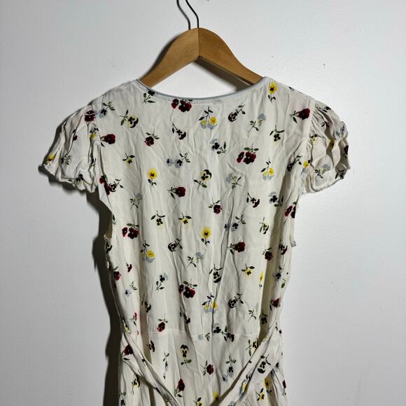 Gap x DOEN Midi Dress Women 4 Cream Floral Feminine Tradwife Cottagecore Peasant - Picture 6 of 13